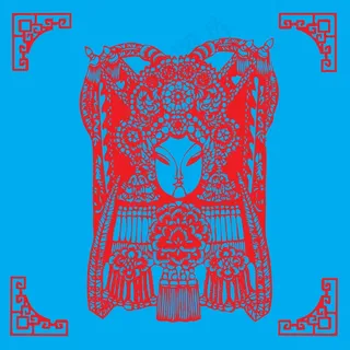 脸谱剪纸 剪纸风元素