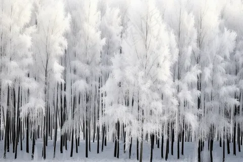 冬季雪景白雪雾凇覆盖摄影图 