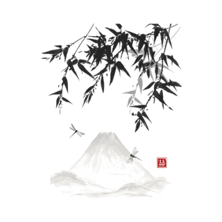 竹子水墨画中国风国画墨水书法竹子画