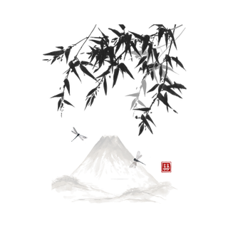 竹子水墨画中国风国画墨水书法竹子画