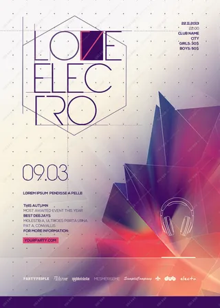 科技感多边形海报模板