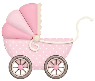 粉色卡通婴儿车