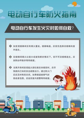 电动自行车防火指南海报