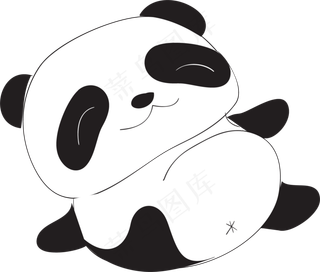 卡通手绘大熊猫免抠