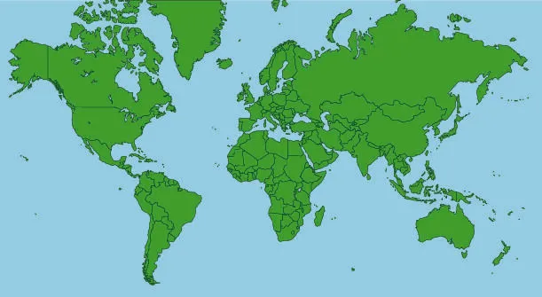 新版世界地图矢量世界地图电子版CDR高清印刷AI素材模板eps,ai矢量模版下载