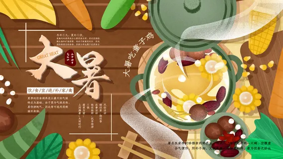 传统节气大暑海报