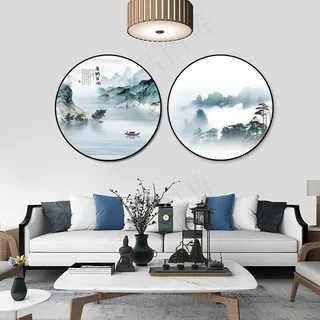 中国风山水花鸟日出帆船双玉兔鸿运当头客厅卧室玄关画酒店装饰画壁画挂画 中国风山水花鸟日出帆船双玉兔鸿运当头客厅卧室玄关画酒店装饰画壁画挂画