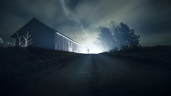 公路漆黑的夜晚