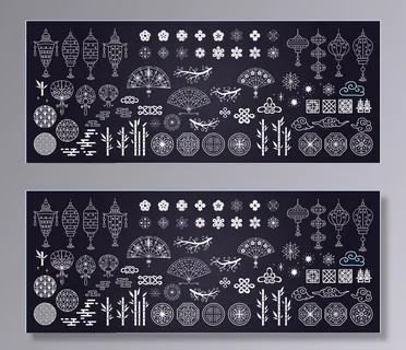 设计新年春节装饰素材