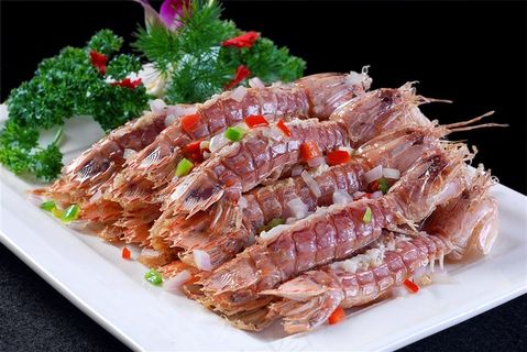 海鲜椒盐爬爬虾美食素材