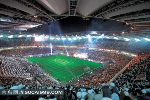 灯光下的足球场地