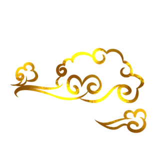 烫金装饰图祥云免扣png透明素材