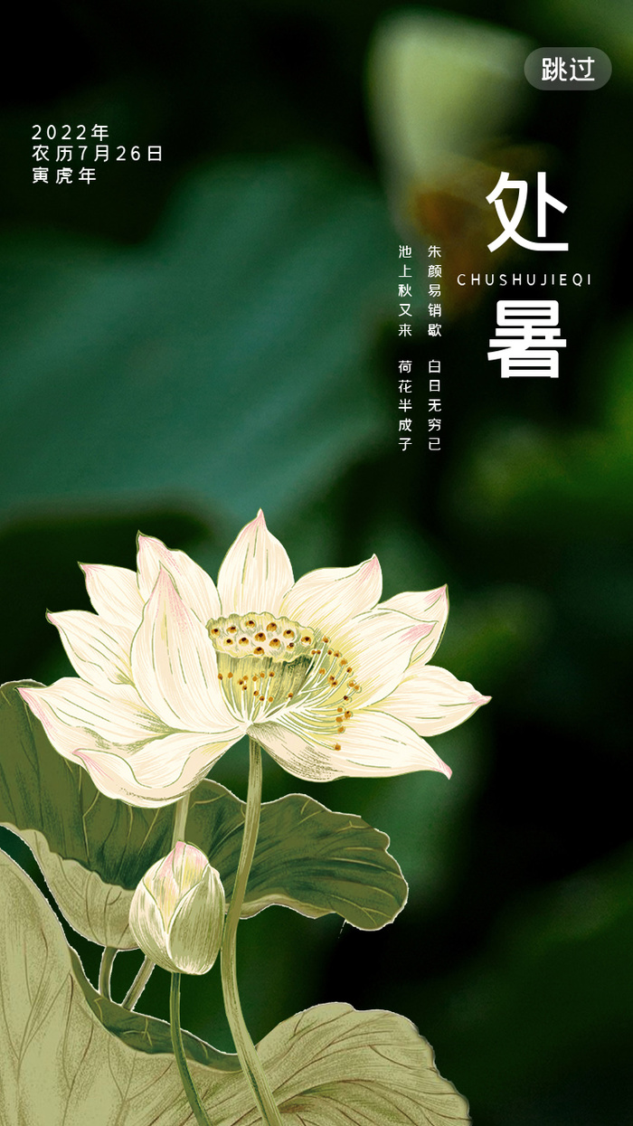 二十四节气处暑创意海报psd模版下载