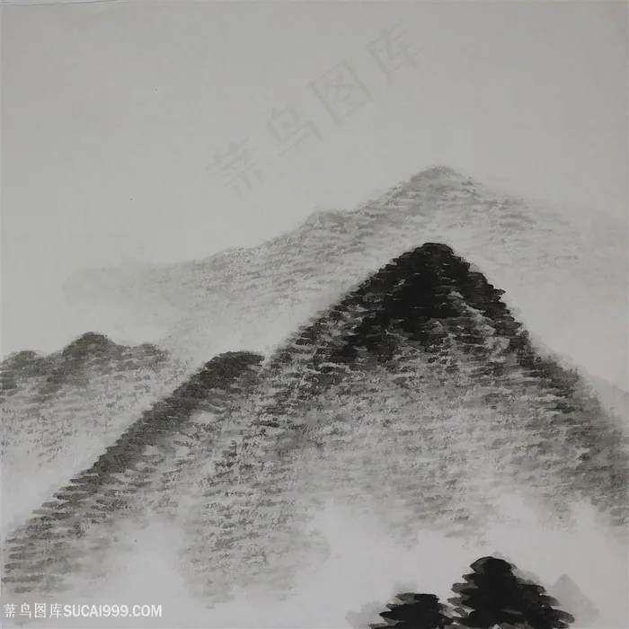 王军河工笔山水青绿山水传统山水皴法国画界画鬼脸皴袁江袁耀横米点皴