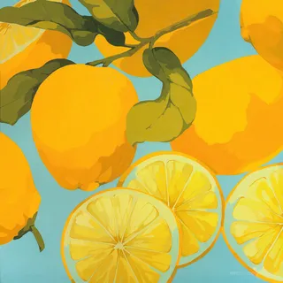 柑橘水果艺术插画