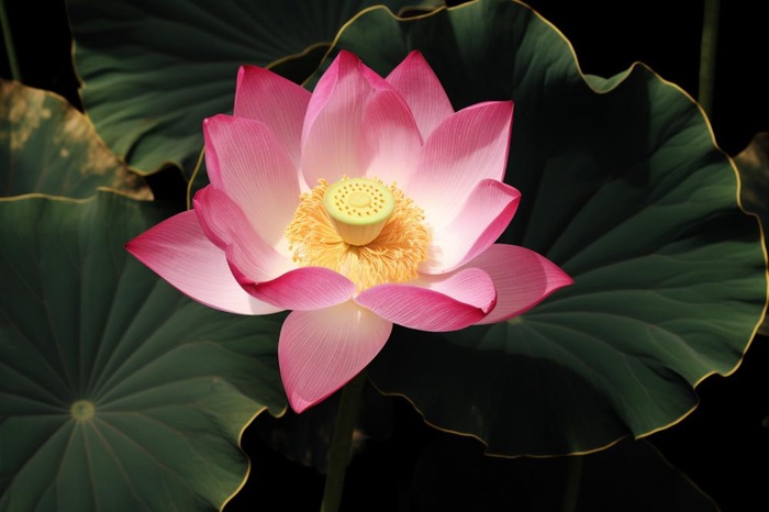 莲花光影暗黑摄影图(1344x896)