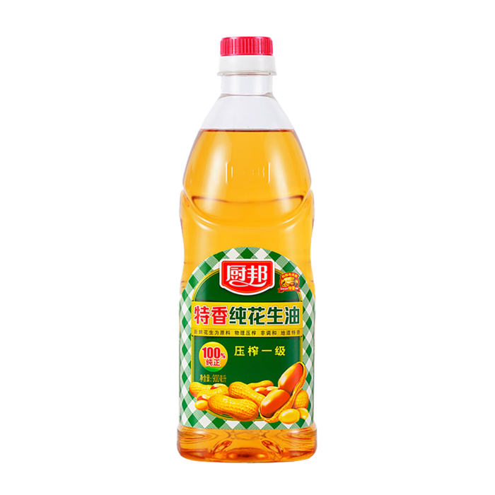厨邦花生油900毫升超市商品白底图免抠实物摄影png格式图片透明底