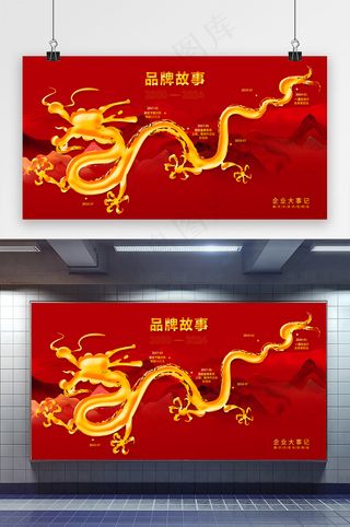 2024龙年企业历程文化展板