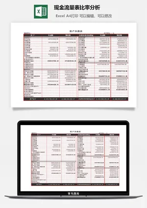 现金流量表比率分析excel模板预览图