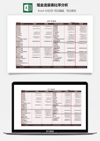 现金流量表比率分析excel模板