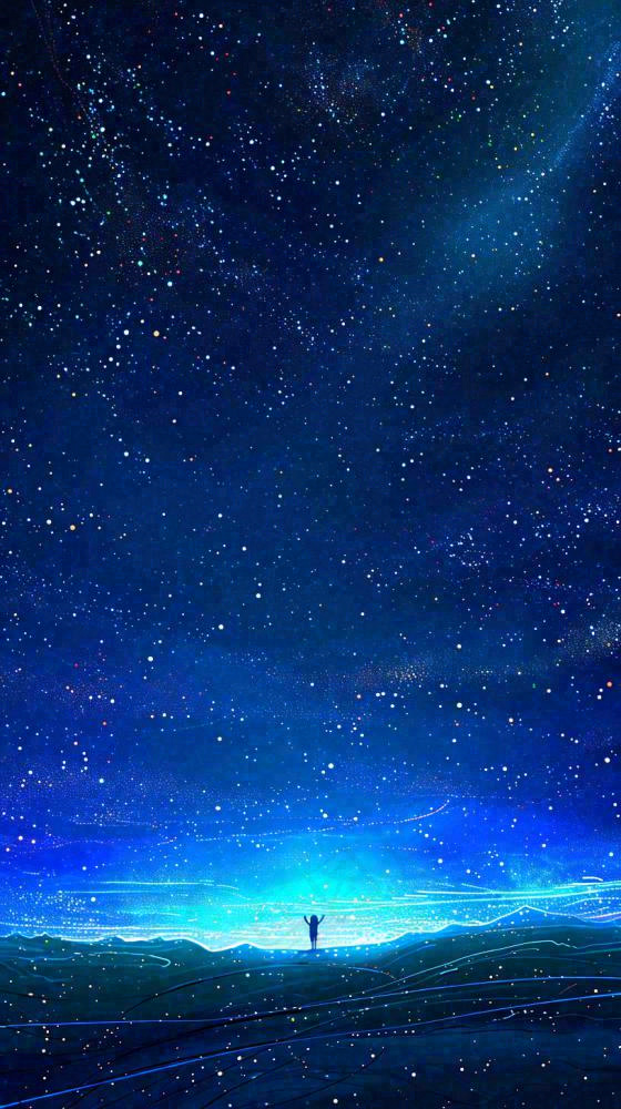 夜晚天空科幻绚丽星空(816x1456)