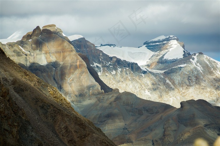 西藏冈仁波齐神山雪峰唯美自然景观