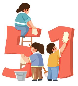 五一劳动节创意劳动场景插画