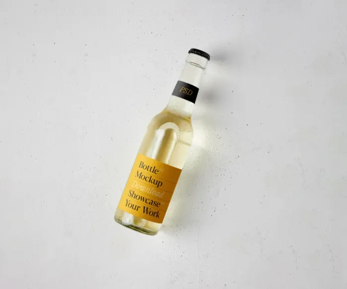 透明酒瓶样机 玻璃瓶样机 白葡萄酒 psd模版下载