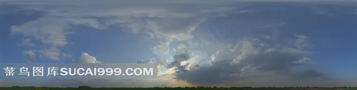 太阳被云挡住的蓝色天空