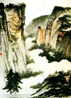 国画名家作品-徐悲鸿的峨眉三顶 国画名家作品-徐悲鸿的峨眉三顶