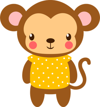 卡通动画动画小动物小猴子免扣PNG手绘插画图片素材 (58)