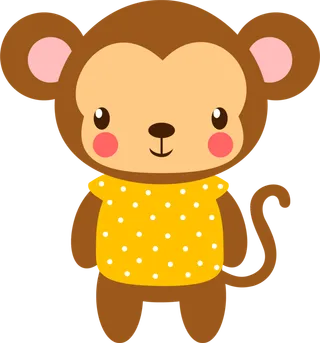 卡通动画动画小动物小猴子免扣PNG手绘插画图片素材 (58)