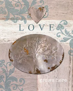 花纹铜雕树复古插画