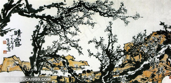 国画名家作品-李苦禅的晴雪