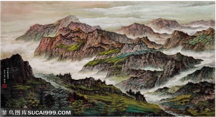 恬山居无暑日80cm×110cm