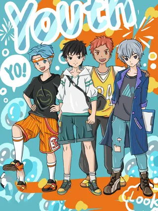 54青年海报54青年插画海报