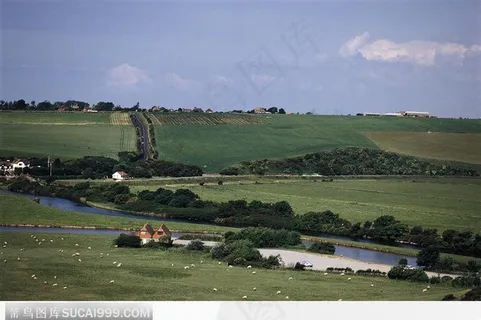 被草场包围的牧场