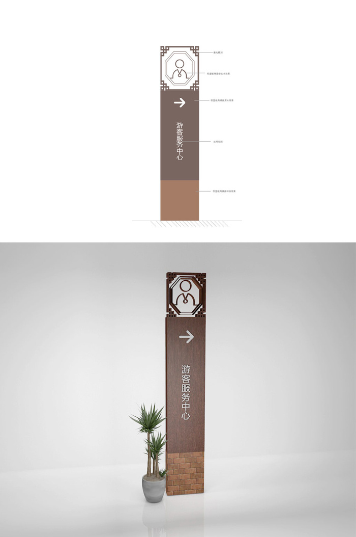 古镇指引牌游客服务中心导视牌