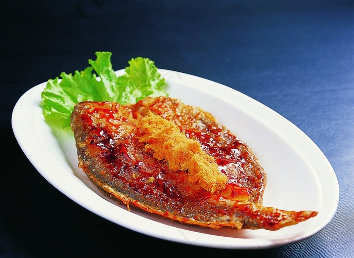 酱汁烤黄鱼美食素材