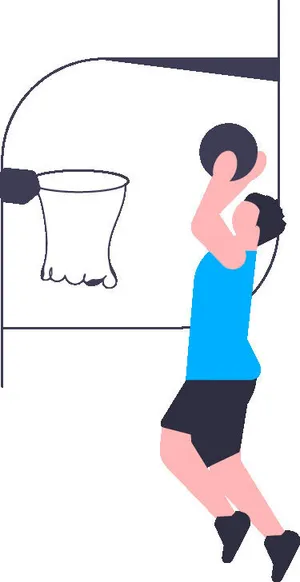 2.5d投篮插画小图标素材