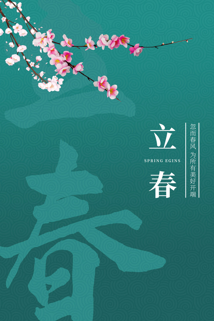 创意立春2月二月春天春季你好24二十四节气广告海报素材设计模板psd模版下载