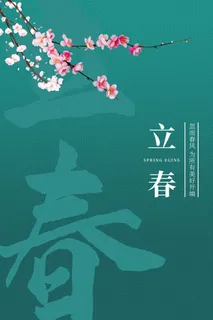 创意立春2月二月春天春季你好24二十四节气广告海报素材设计模板