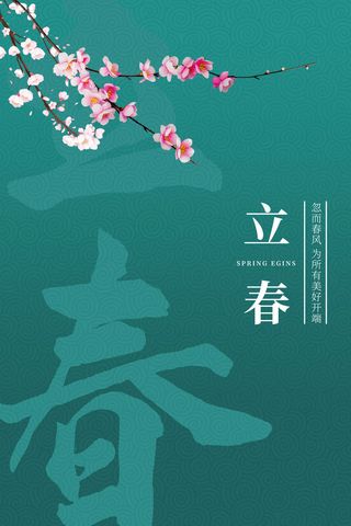 创意立春2月二月春天春季你好24二十四节气广告海报素材设计模板