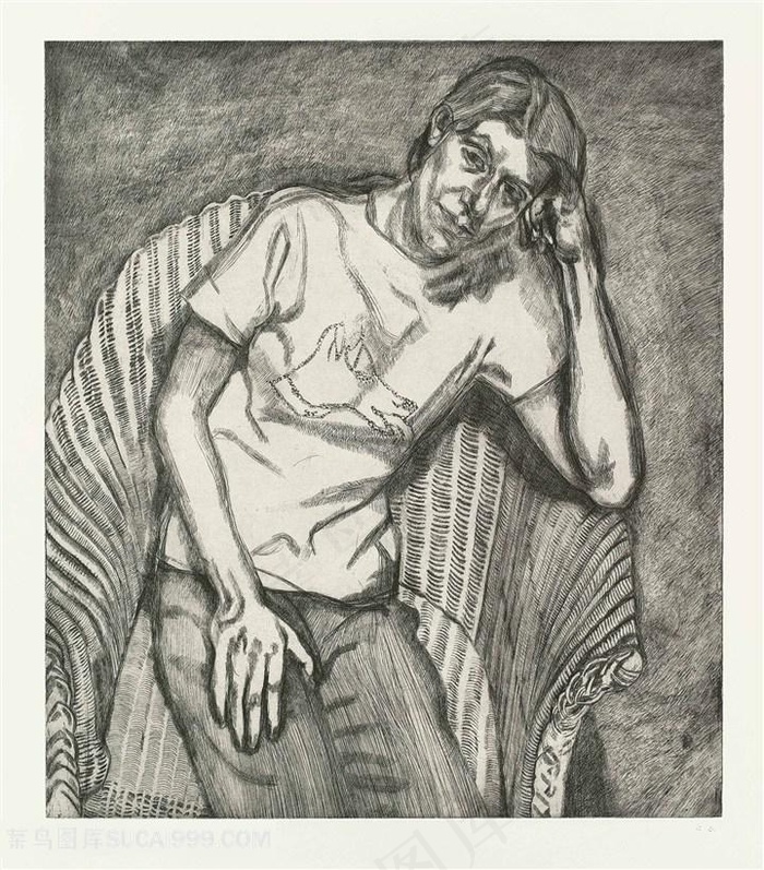 弗洛伊德手绘男士椅子装饰画