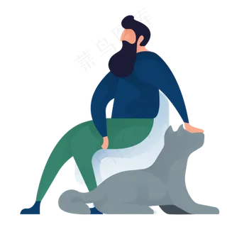 坐凳休息人物免抠图