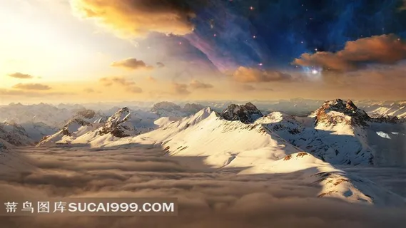 雪山星空图片