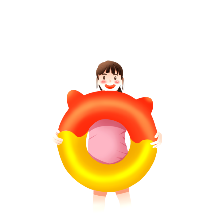 甜甜圈游泳圈女孩