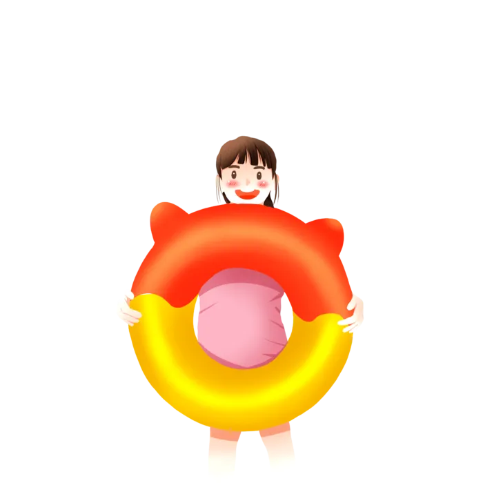甜甜圈游泳圈女孩