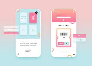 UI多页面包装展示手机APP交互界面样机长图概念PSD设计模板