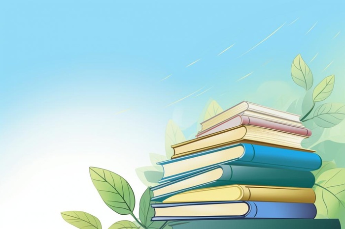 黄绿色清新渐变书籍背景